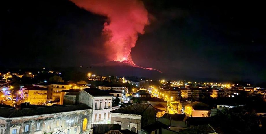 катания, сицилия, извержение, извержение вулкана, этна, лава, пепел