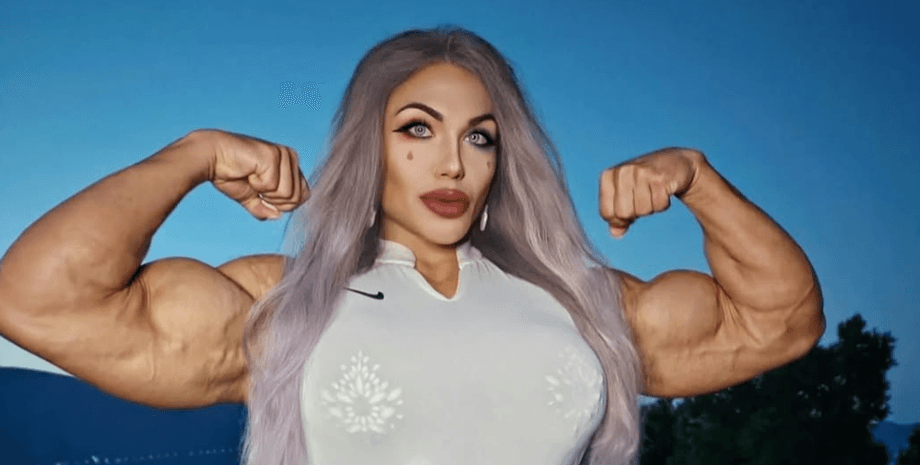 Наталия Кузнецова, бодибилдерша, спортсменка, амазонка-воительница, огромные мышцы, сильная девушка, необычная внешность