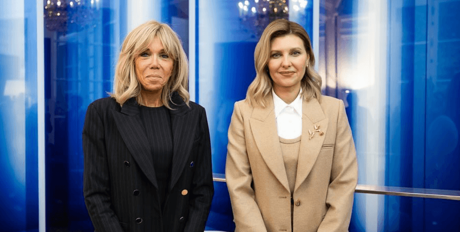 олена зеленська, олена зеленська стиль, олена зеленська у франції, еммануель макрон, бріжит макрон, перша леді