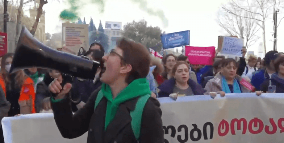 грузия, тбилиси, протесты, женский марш