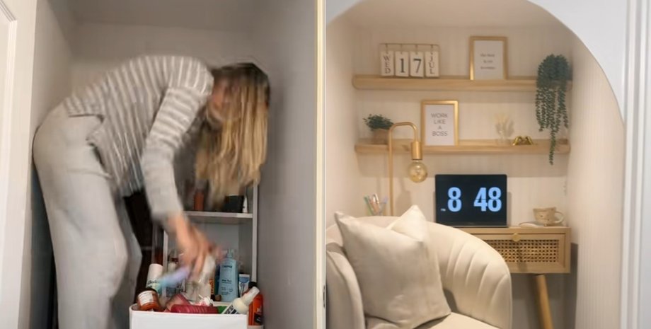 Старый шкаф, офис, небольшой ремонт, переделала шкаф, ремонт своими руками, небольшой офис, офис в квартире, вирусное видео