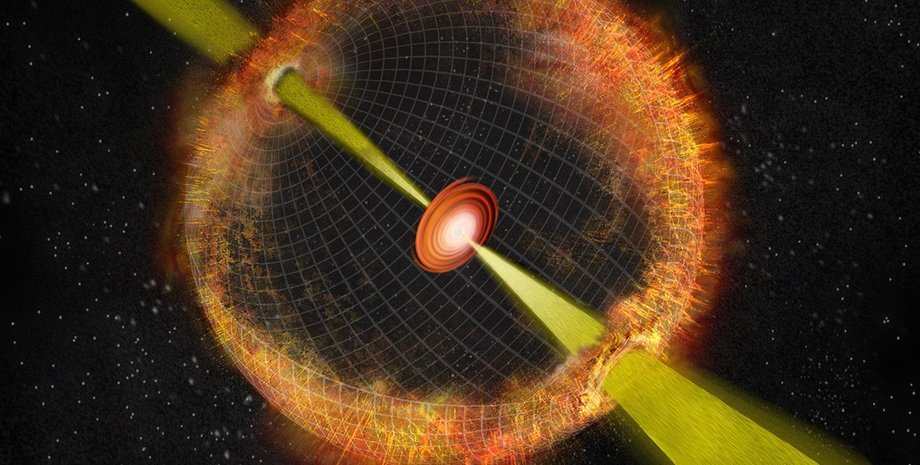 Гамма-всплеск в представлении художника. Bill Saxton, NRAO/AUI/NSF