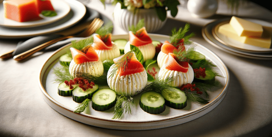 сырные шарики с красной рыбой сырные шарики, красная рыба, еда, закуска, блюдо