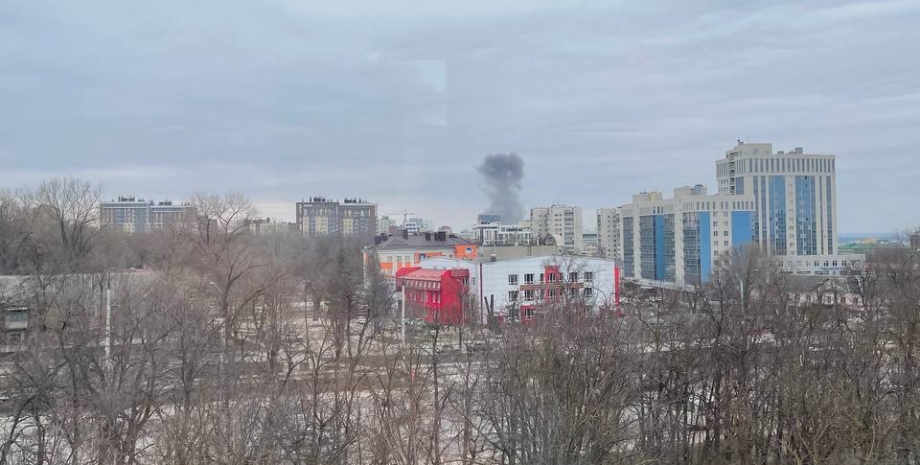 Дым, Белгород, обстрел, атака, Россия, РФ, фото