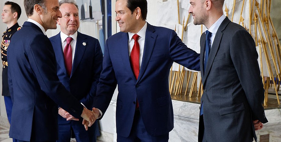 Президент Франції, Емманюель Макрон, держсекретар США, Марко Рубіо, спеціальний посланник США, Стів Віткофф, міністр Європи та закордонних справ Франції, Жан-Ноель Барро