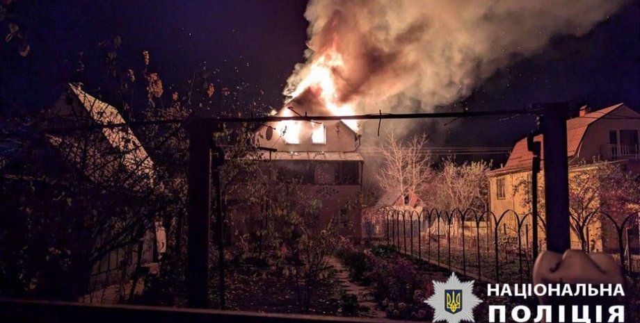 Дрон-камикадзе шахед, ночной удар шахеды, шахеды обстрел, Киев удар шахедов, ночной удар последствия Киев, Киевская область последствия шахеды