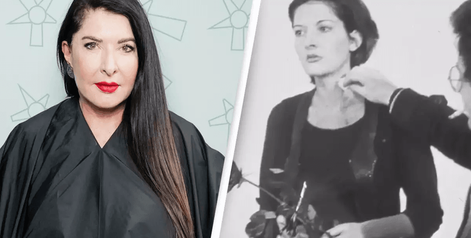 Художниця, Марина Абрамович, хотіла померти, незвичайна виставка, люди робили все що хотіли, Rhythm 0, мовчки стояла, приставили пістолет до голови