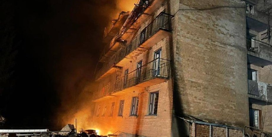 киевская область, общежитие, бпла, пожар, обстрел, атака рф