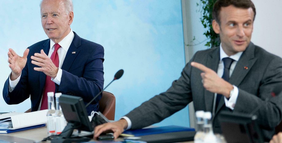 Джо Байден и Эмманюэль Макрон