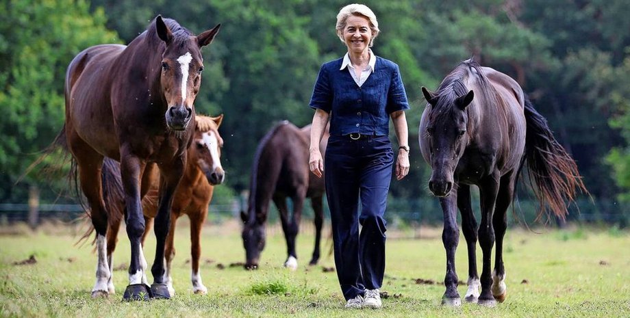 лошадь, пони, женщина, фон дер Ляйен