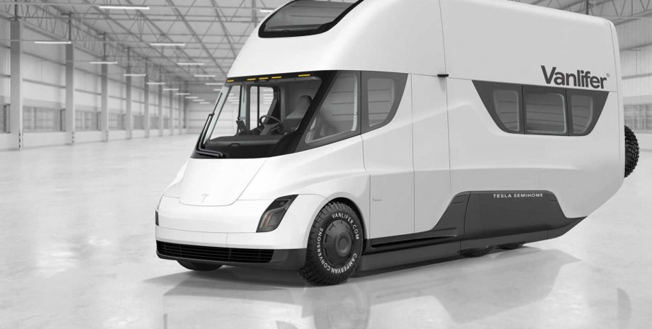 Автодом Tesla, дом на колесах Tesla, Tesla Robovan, электромобиль Tesla, Tesla Semi, новый Tesla Semi