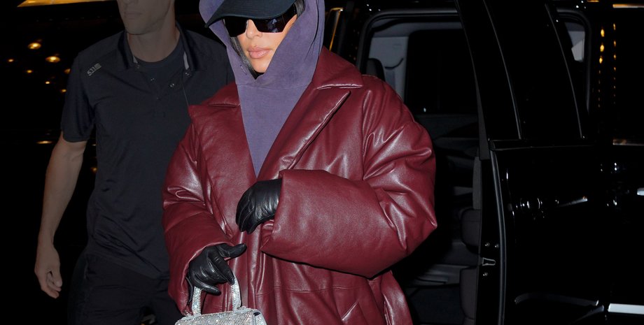 тренд сезону, модні тренди, Кім Кардаш'ян, шкіряний пуховик, довгий пуховик