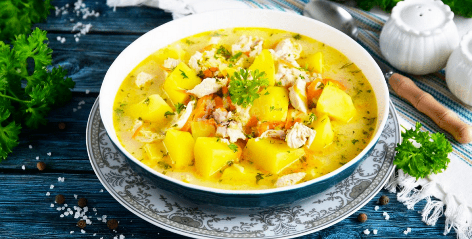 суп суп, страва, їжа, тарілка, ложка, зелень