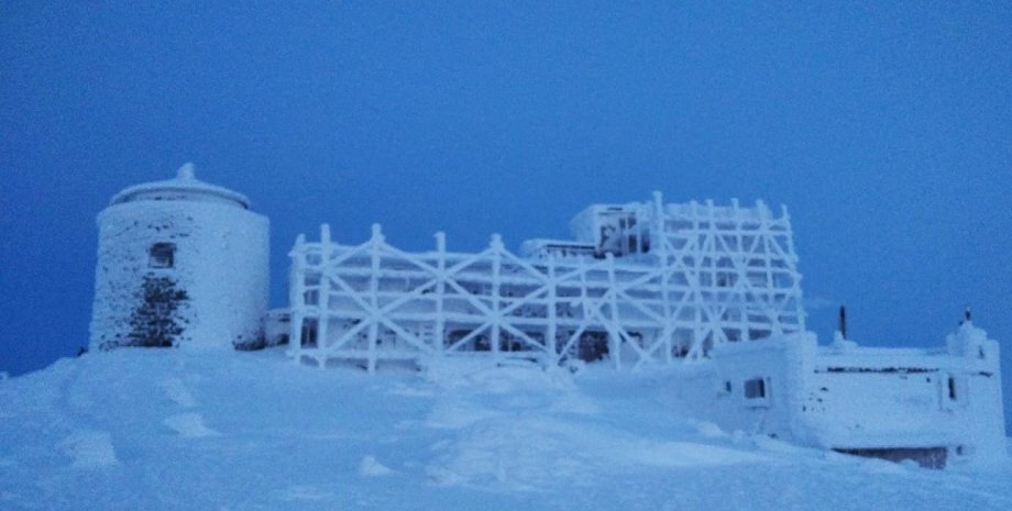 обсерватория, поп иван, гора, снег