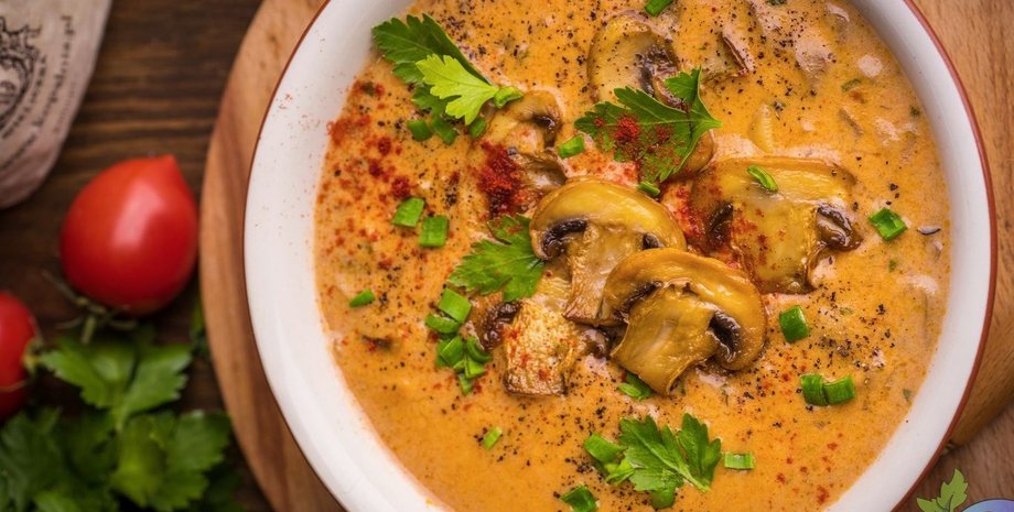 Грибной суп с паприкой, грибной суп, рецепт супа, вкусный суп, суп рецепт