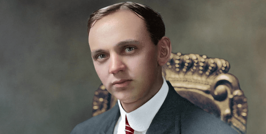 Молодой Эдгар Кейси, американский мистик и медиум, на архивном цветном портрете