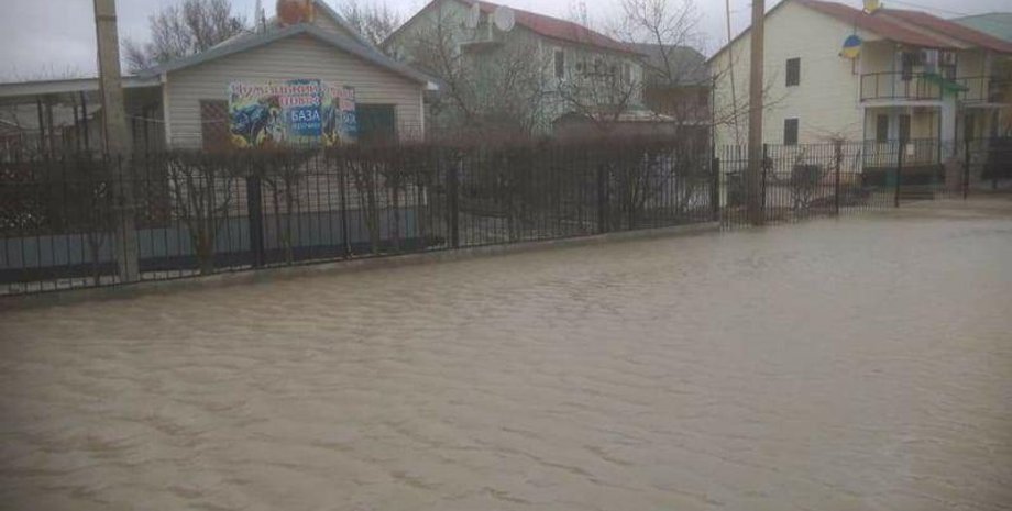 затопление, курортный поселок, азовское море