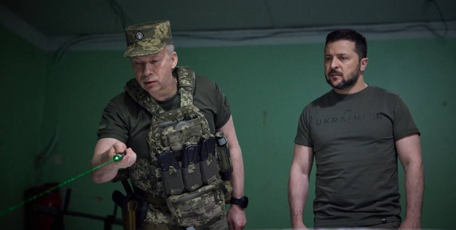 Александр Сырский и Владимир Зеленский Александр Сырский, Владимир Зеленский, Главнокомандующий ВСУ, президент Украины, война РФ против Украины