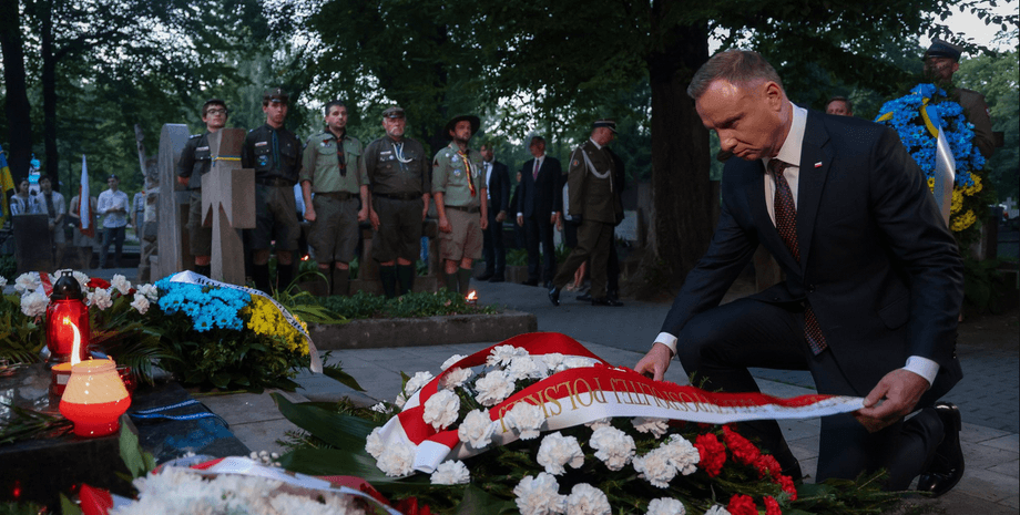 Анджей Дуда, Анджей Дуда почтил воинов УНР, венок, православное кладбище в Воле