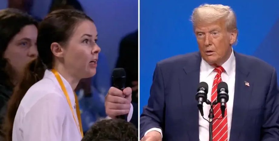 Трамп и украинская журналистка и украинская журналистка