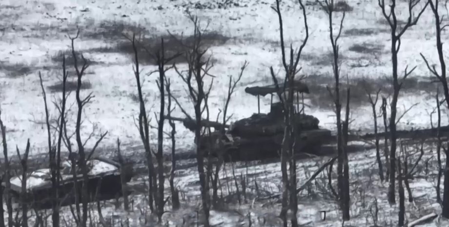 Т-90М "Прорыв" ВС РФ, РФ Авдеевка, танк Прорыв, танк РФ уничтожение, ВСУ FPV-дрон, дрон подбитие танка РФ