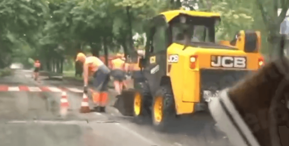 ремонт дороги, Киев, коммунальщик