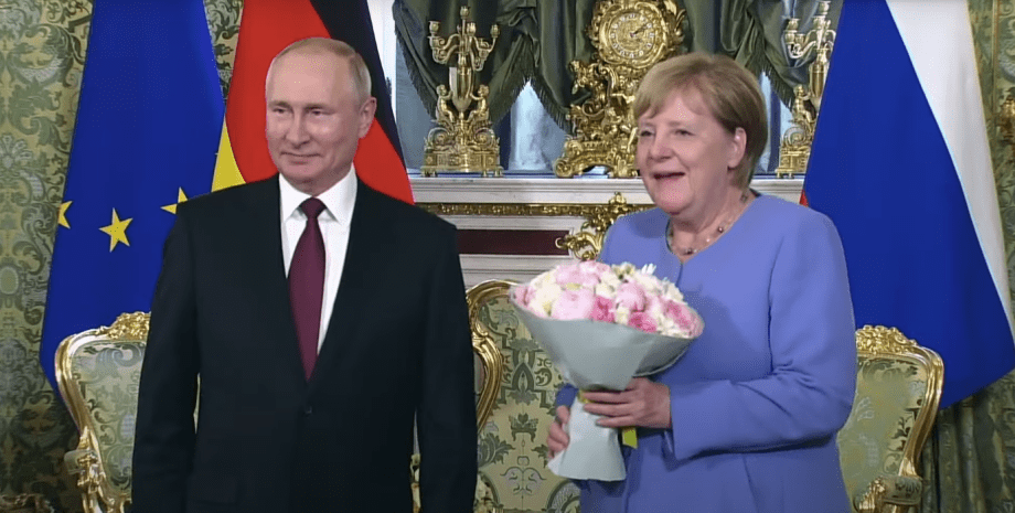 Путин, Меркель, Кремль
