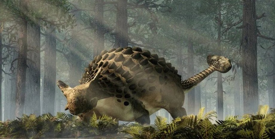 анкилозавр, рисунок, деревья