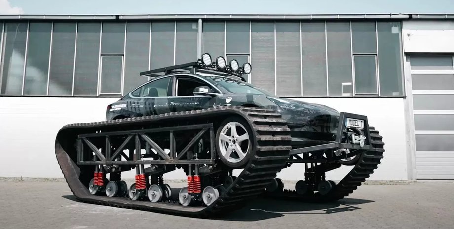 Tesla Model T, Tesla Model 3, тюнинг Tesla Model 3, электромобиль Tesla Model 3, вездеход Tesla