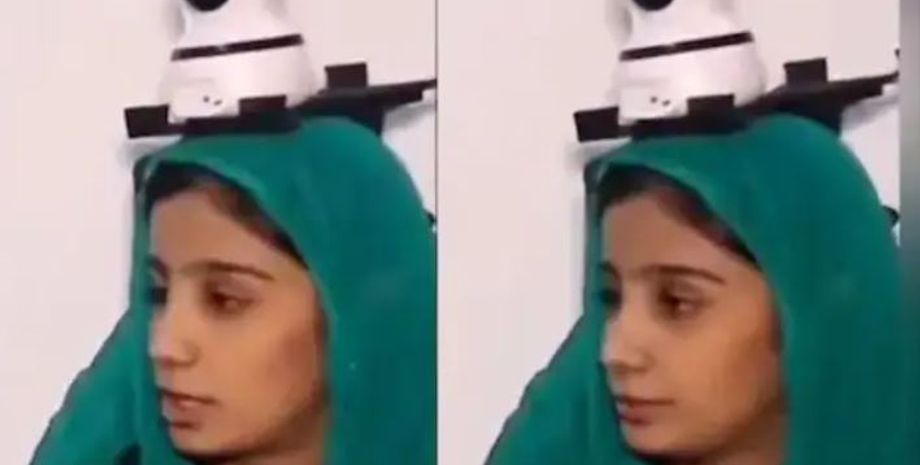 Женщину заставляют носить на голове камеру, меры безопасности, курьезы, Пакистан, родительская опека, интересные новости