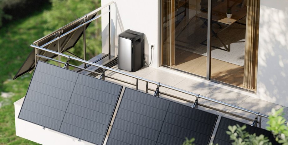 Солнечные модули EcoFlow Stream на балконе