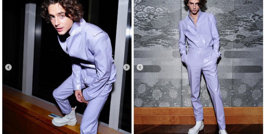 Тимоти Шаламе появился в ярком кожаном костюме на премьере фильма "Вонка"