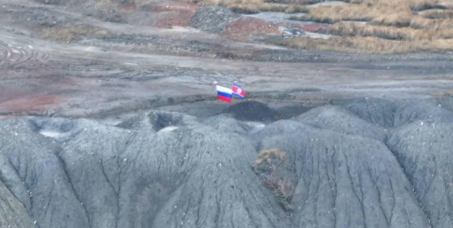 Journalists published pictures, as they declare, the flags of the Russian Federa...