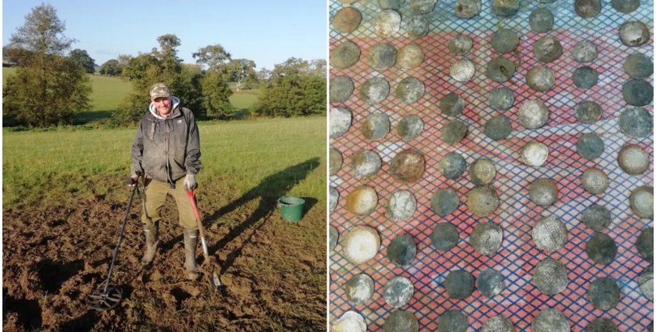 Охотник за сокровищами, серебряные монеты, раскопки, находки старинных вещей, аукционы, Великобритания, фото