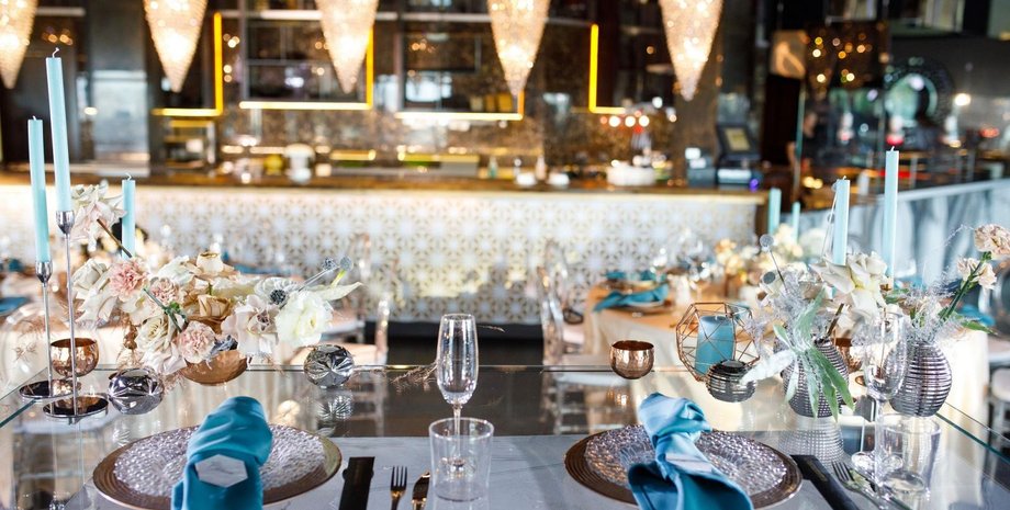 ресторан, новый год, стол