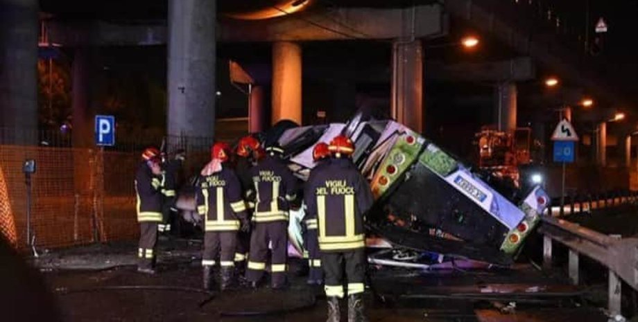 Италия, Венеция, авария рейсового автобуса, мост, погибшие