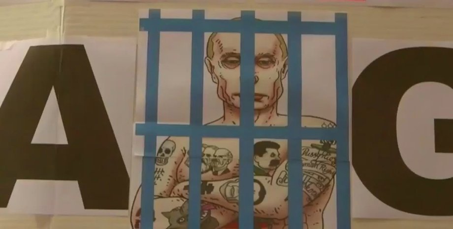 Фото: YouTube / Протест в США против Путина