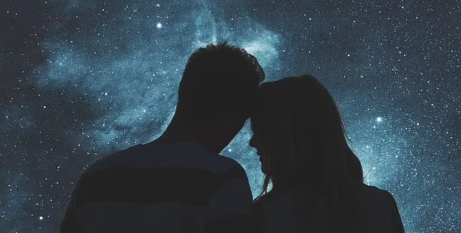 Любовь, пара, двое людей, космос, звезды