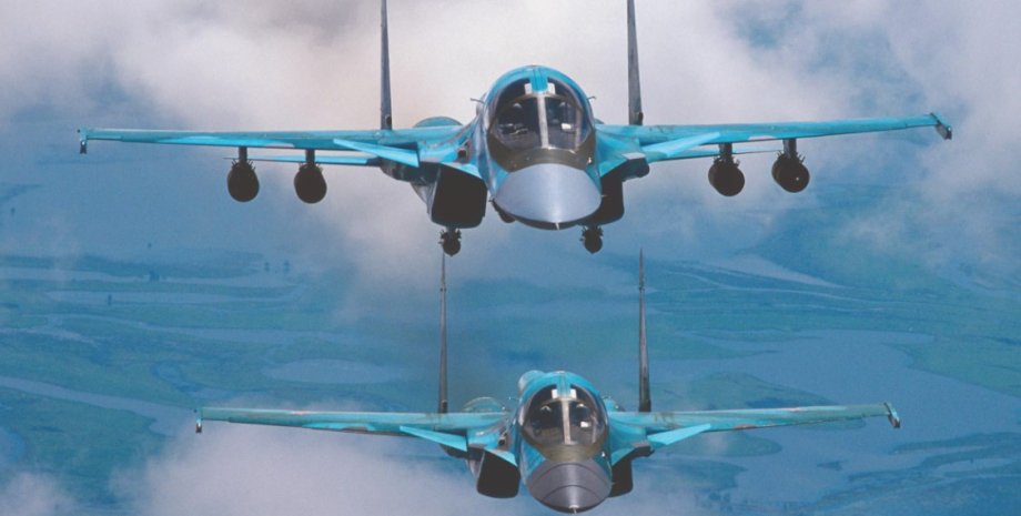 самолеты Су-34 полет бомбардировщиков Су-34