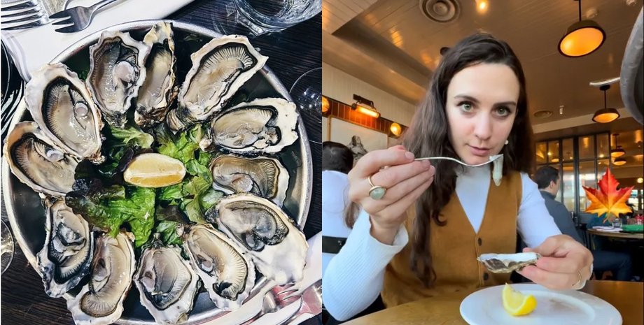 Девушка съела 80 устриц за один раз, ресторан, устрицы, дешевые устрицы, обед в ресторане, еда в ресторане, как есть устрицы, соцсети, TikTok