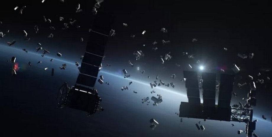 столкновение, космический мусор, спутники