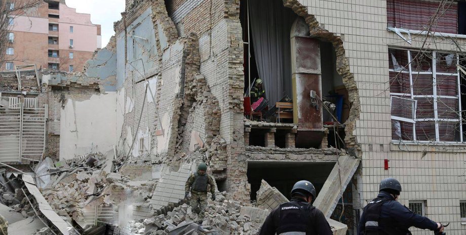 Обстрел, Киев, ракетный удар, взрывы, война РФ против Украины, ГСЧС, пострадавшие