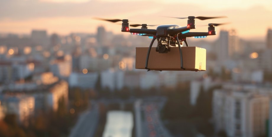 Дрон, БПЛА, посилка, безпілотник, місто, навігація, фото