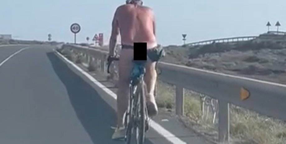 Голый велосипедист возмутил испанских женщин, остров Лансароте, скандал, туризм, путешествия, приколы, курьезы, видео