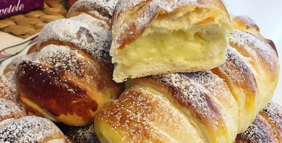 Булочки с кремом, булочки крем де паризьен, кремовые булочки, кремовые булочки