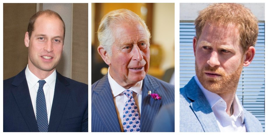 принц Уильям, принц Чарльз, принц Гарри, коллаж