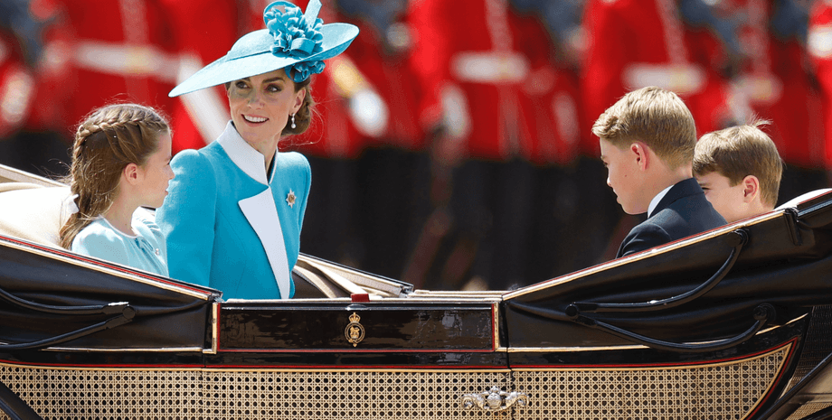 Кейт Міддлтон, принц джордж, принц луї, принцеса шарлотта, принц вільям, королівська сімʼя британії, Trooping The Colour