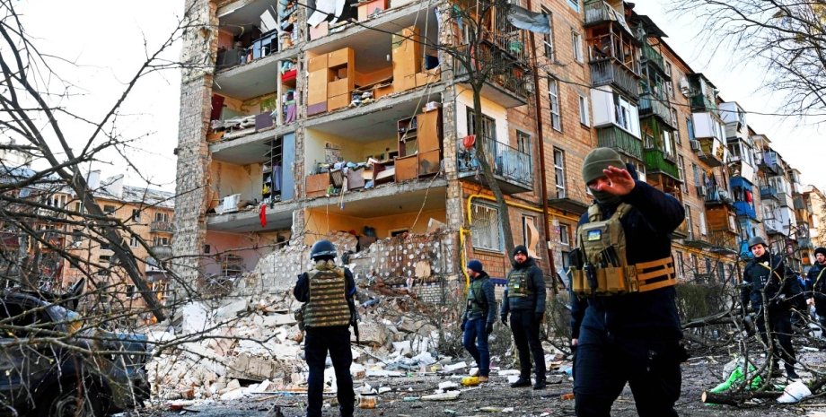 Разрушения, Киев, обстрелы, заседание, министры, Украина, союзники