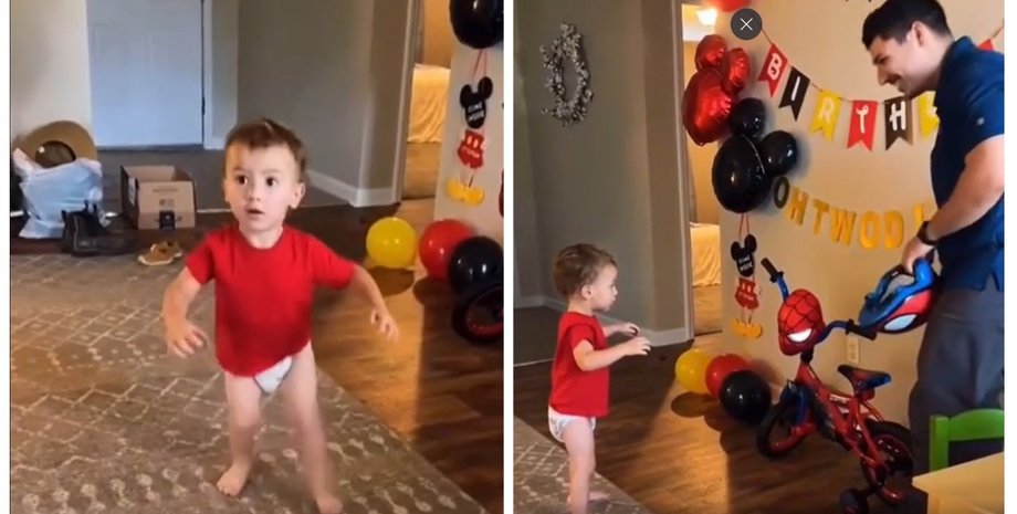 Дворічний хлопчик святкував День народження: подарунок батьків спантеличив малюка