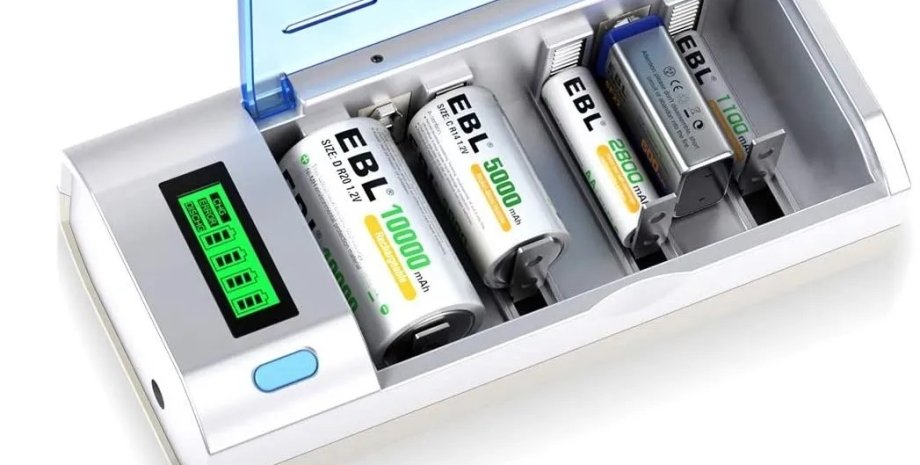 водні батареї EBL, батарейки